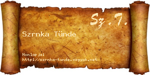 Szrnka Tünde névjegykártya